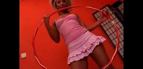  Cute blonde in pink short skirt loves dick